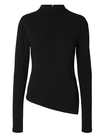 Selected Slfganna Ls T-Neck Top - Black - L
