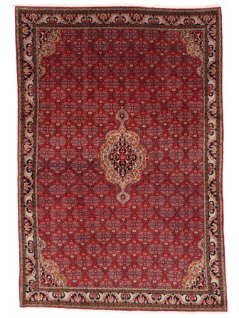 Orientalischer Bidjar Teppich 237X350 Dunkelrot/Schwarz Wolle, Persien/Iran