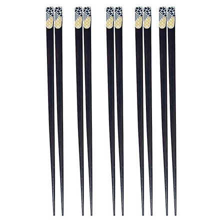5 Par Japanske Træspisepinde Hjemme Trykte Spisepinde Bordtøj Sæt Assorteret Farve 0223X0.5X0.5cm Assorted Color 02 23X0.5X0.5cm
