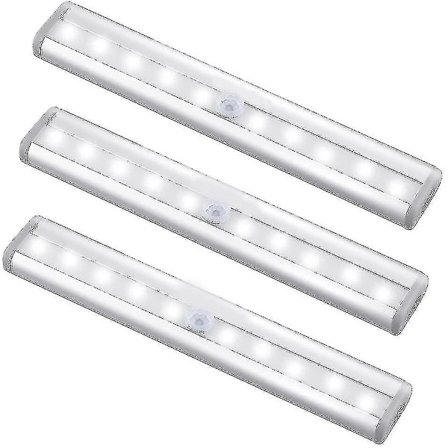 Motion Sensor Light Bar, (10 Led, 3 Pack) Wardrobe Wireless Lamp High Quality