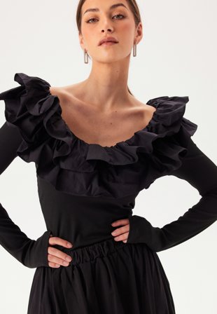 Object Collectors Item - Objemilie Sli L/S TOP TOP Top - Black - Kläder - - Bubbleroom