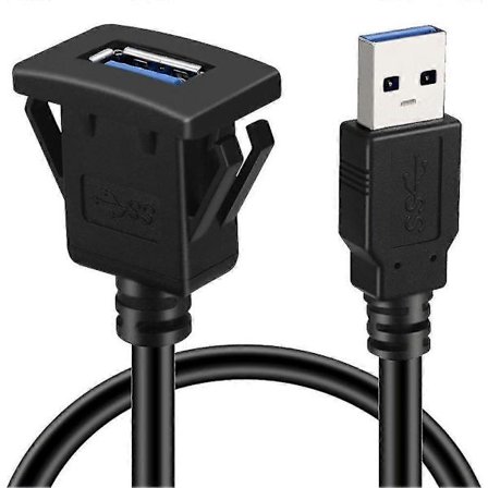 Usb-paneelin uppoasennuskaapeli Usb 3.0 -jatkojohto Usb-kiinnike, kojelautakiinnike, uppoasennus, paneelikiinnityskaapeli, autoon, veneeseen, 