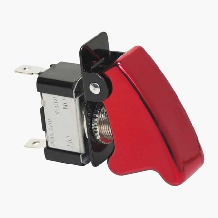 Vippströmbrytare med skyddslock 24 V 10 A