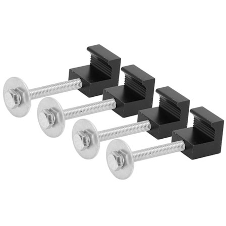 Kraftige J-krokfester for verktøykasse på lasteplan i aluminium, uten boring, 4 stk.