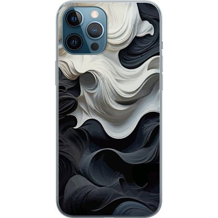 Kompatibelt Mobilskal till Apple Apple iPhone 12 Pro Max Silke Svart / Vitt