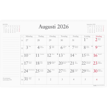 Månedsblokk 240x152mm 2026