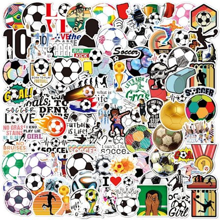 100 stk fodbold klistermærker, vinyl vandtætte sports klistermærker