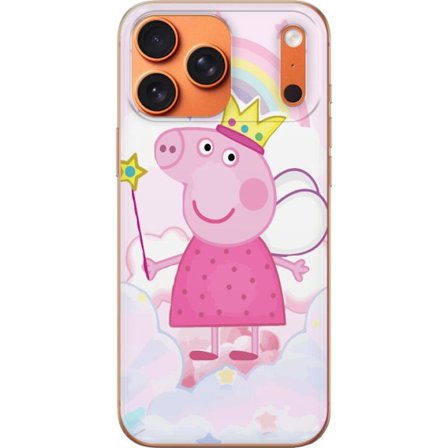 Yhteensopiva Puhelinkuori Apple Apple iPhone 17 Pro Max Peppa Pig prinsessamotiivi kruunulla, siivillä ja sateenkaarella, satumainen lasten kuvitus p