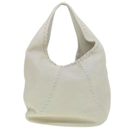 Bottega Veneta Vintage Pre-owned Leather shoulder-Tass , Wit , Dames , Maat: ONE Size Vintage Tassen