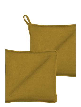 Potholder 20X20 Soft 2-Pck Golden Home Textiles Kitchen Textiles Oven Mitts & Gloves Keltainen Södahl