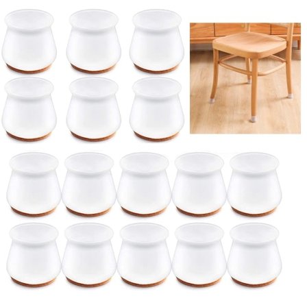 Möbelfötter / möbelbenskydd Silikon/Filt 18-25 mm 16-pack