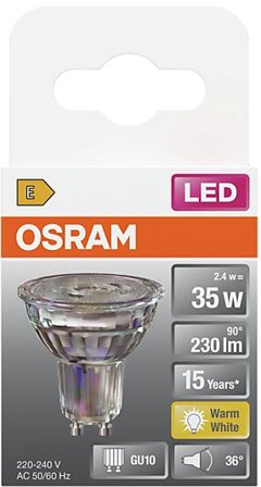 OSRAM Led Spot Gu10 Par16 35 230lm Varmhvit