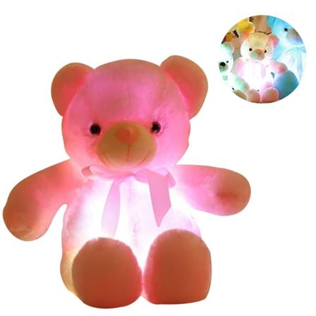 LED-teddybjörn, plyschleksak, färgglada, lysande leksaker för barn