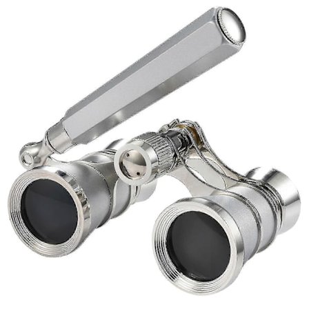 3x 25 Operakikare Med Utdragbart Handtag Teaterkikare - JA Silver