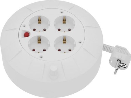 GELIA Strömfördelningsenhet, 4 utgångskontakter, vit - Lyreco - Kontorsmöbler och inredning - Elartiklar - Elkabel