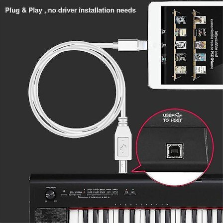 Lightning till Type-B MIDI Keyboard Konverter USB 2.0 Kabel för Iphone 7 8 X Ipad