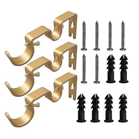 3 stk Gardinstangbraketter, dobbel gardinstang hengende braketter veggmontert tungt, justerbare gardinstangholdere