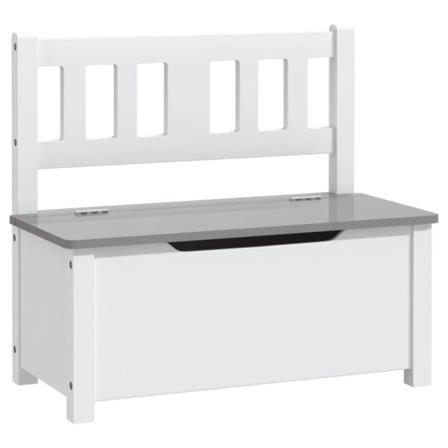 Vidaxl Förvaringsbänk Barn Vit Och Grå 60x30x55 Cm Mdf Vit