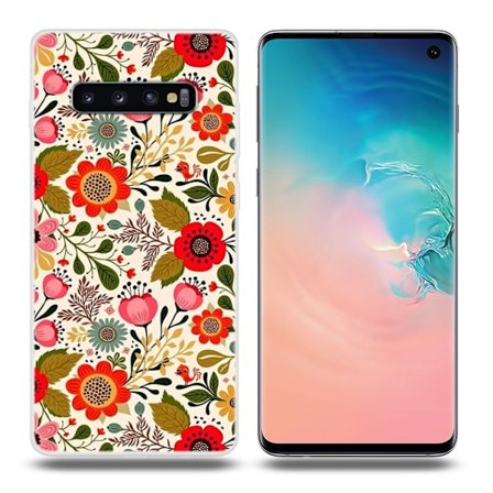 Samsung Galaxy s10 Etui Med Mønster - Fargerike Blomster