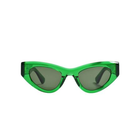 Bottega Veneta SunBril in Green Acetate , Groen , Dames , Maat: ONE Size Zonnebrillen