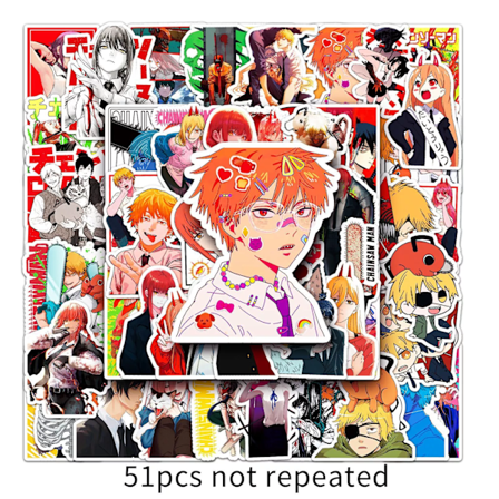 50st Motorsåg Man Japansk Manga Denji Kobeni Makima Stickers Hydro Flask Telefon