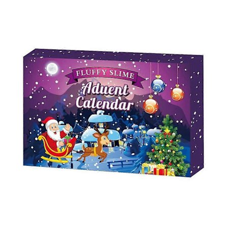 Fluffy Slime Adventskalender 24 Dager Nedtelling til Jul Julegave til Jenter Barn Kreativt Leketøy (Fww)