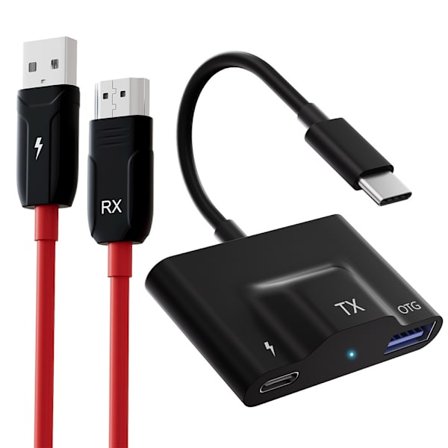 USB C till HDMI Trådlös Sändare och Mottagare, 1080P Skärmförlängare, Streama Video/Ljud från Telefon/Padda