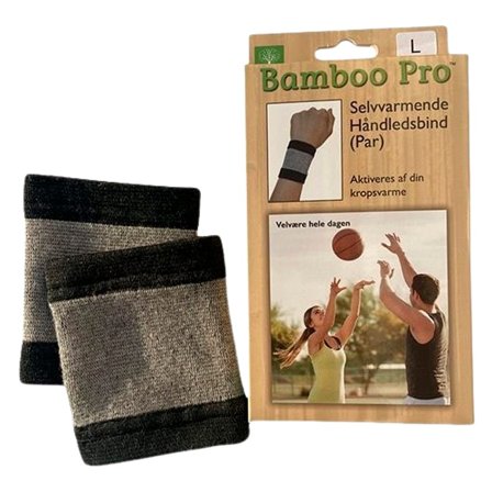 Bamboo Pro Håndledsbind selvvarmende 2-pak Large L, Medicin & Pleje, Støttebind, Håndledsstøtte