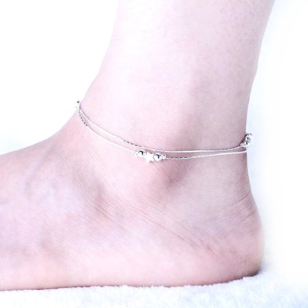 Silverpläterad fot kedja fotlänk armband