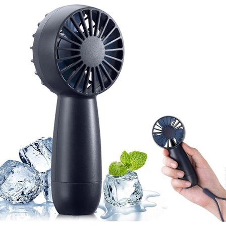 Håndholdt Ventilator Genopladelig Mini Ventilator, Elektrisk Håndventilator Bærbar Ventilator med 3 Hastigheder, bule