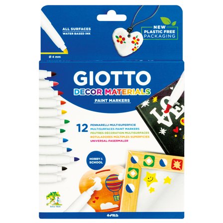 Giotto Decor Materials Paint Markers 12-pack (5 år+)