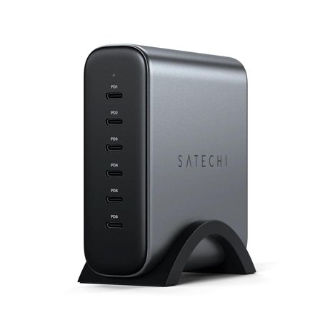 Satechi GaN 200W Vegglader (space gray) 2x USB-C PD 3.1, 4x USB-C PD 3.0, 65W/45W/20W/20W/20W/20W
