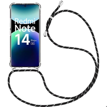 Coque för Xiaomi Redmi Note 14 Pro+ 5G/Note 14 Pro Plus 5G - med Svart Snöre - E.F.Connection