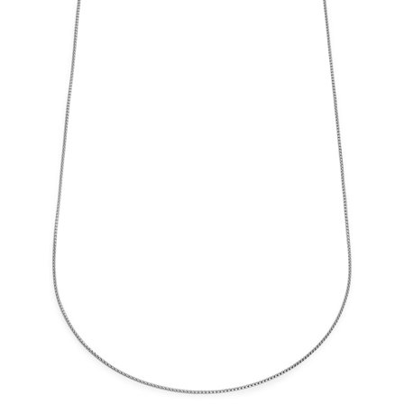 Essentials | Collar de cadena de caja curvada plateado de 1 mm para hombres - Collares de cadena