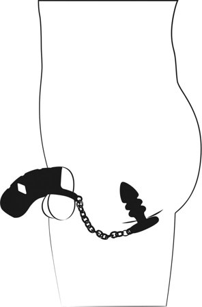 Cock cage with butt plug - Black Velvets