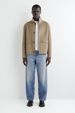 COS Slim Ribbed Cotton Long Sleeve T-Shirt in White - Men