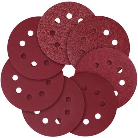 Baksida flockning bricka sandpapper 125MM 5 i 8 hål, självhäftande sa