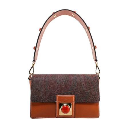 Etro, Crown ME BAG Bruin, Dames, Maat:ONE Size,leer