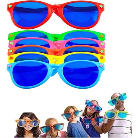 6 stycken jumbo pilot solglasögon färgglada jumbo glasögon för kostymer hawaii sandstrand fest leverans