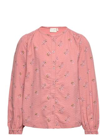 Shirt Ls Aop Bluse Tunika Rosa Minymo*Betinget Tilbud