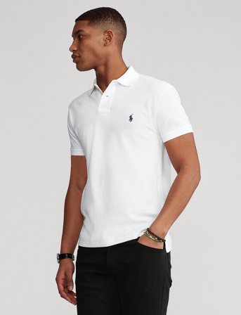 Polo Ralph Lauren Slim Fit Mesh Polo Shirt - White - XL