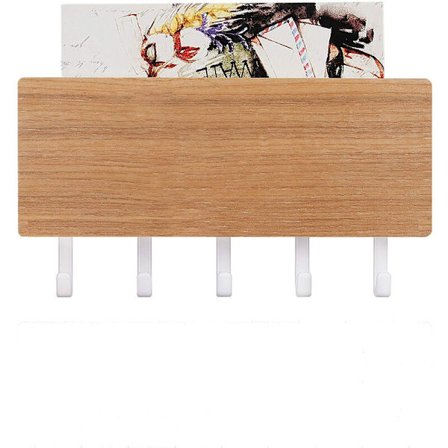 Puunvärinen, rei'ittömästi seinälle kiinnitettävä monitoiminen avainkotelo, seinäkoriste kotiin, keittiöön, vessaan