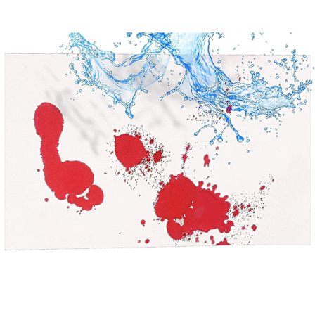 Farveskiftende bademåtte - Rød når den er våd - Farveskifter - Til Halloween - Skridsikker _