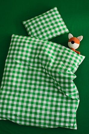 Jotex - Mini Bettwäsche 70x80 Cm Limonengrün/naturweiß - LAUREN - Kaufe Kinderbettbezüge & Kopfkissenbezüge bei Jotex