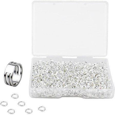 600 stk. Sølvbelagte Lukkede Øskner Sæt Delte Ringe Cirkelspænde med Ring (FMY)