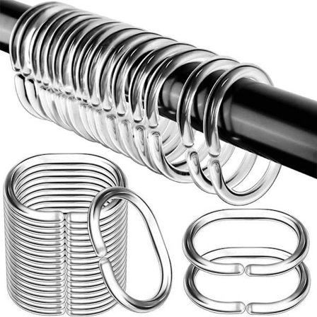 48 st transparenta gardinringar tunga duschdraperiring diameter 3,8 cm x 5,5 cm lämplig för duschdraperistångkrok duschdraperistång