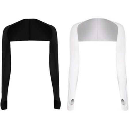 2 Par Solbeskyttende Armhylser Shrug Anti-UV Golf Kjølende Sjal med Fingerhull