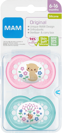 Mam Original narresmokk 6-16 måneder rosa 2 stk