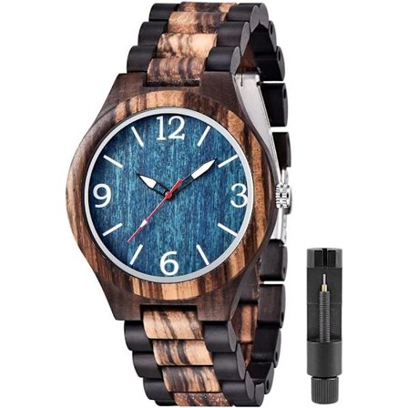 Tiong Herrklocka i Trä Analog Kvartsrörelse Handgjord Lätt Träarmbandsur