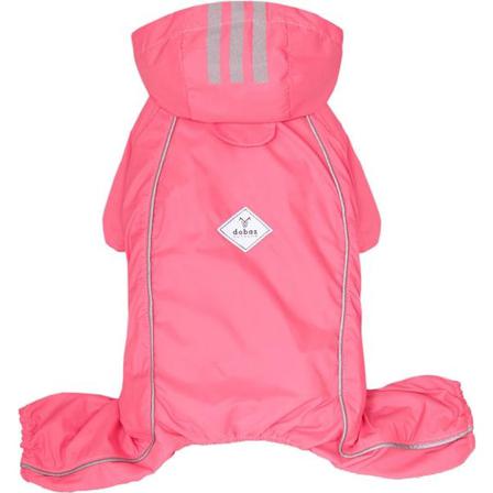 Rosa Hundregnoverall Med Reflexer Och Foder Och Avtagbar Huva Pink L